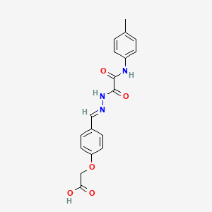 molecular formula C18H17N3O5 B12011606 (4-(2-(Oxo(4-toluidino)acetyl)carbohydrazonoyl)phenoxy)acetic acid CAS No. 765901-93-7