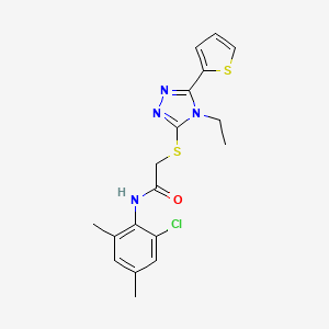 N-(2-chloro-4,6-dimethylphenyl)-2-{[4-ethyl-5-(thiophen-2-yl)-4H-1,2,4-triazol-3-yl]sulfanyl}acetamide