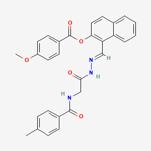 [1-[(E)-[[2-[(4-methylbenzoyl)amino]acetyl]hydrazinylidene]methyl]naphthalen-2-yl] 4-methoxybenzoate