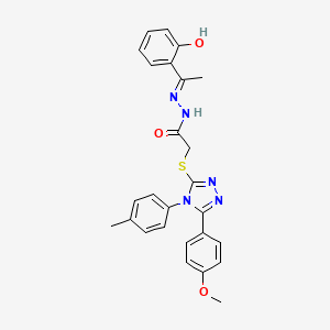 N'-[(1E)-1-(2-hydroxyphenyl)ethylidene]-2-{[5-(4-methoxyphenyl)-4-(4-methylphenyl)-4H-1,2,4-triazol-3-yl]sulfanyl}acetohydrazide