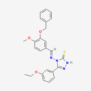 4-({(E)-[3-(benzyloxy)-4-methoxyphenyl]methylidene}amino)-5-(3-ethoxyphenyl)-4H-1,2,4-triazole-3-thiol