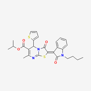 Isopropyl 2-(1-butyl-2-oxoindolin-3-ylidene)-7-methyl-3-oxo-5-(thiophen-2-yl)-3,5-dihydro-2H-thiazolo[3,2-a]pyrimidine-6-carboxylate