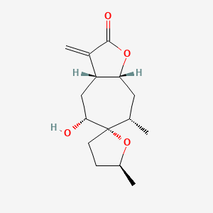molecular formula C15H22O4 B1201167 1β,4β-环氧-5β-羟基-10αH-黄花-11(13)-烯-12,8β-内酯 