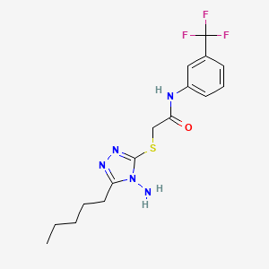 molecular formula C16H20F3N5OS B12011698 2-[(4-amino-5-pentyl-4H-1,2,4-triazol-3-yl)sulfanyl]-N-[3-(trifluoromethyl)phenyl]acetamide CAS No. 540499-19-2