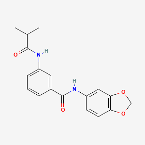 molecular formula C18H18N2O4 B1201170 N-(1,3-苯并二氧杂环-5-基)-3-[(2-甲基-1-氧代丙基)氨基]苯甲酰胺 