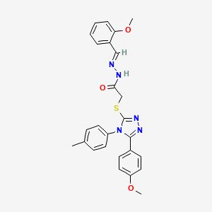 N'-[(E)-(2-methoxyphenyl)methylidene]-2-{[5-(4-methoxyphenyl)-4-(4-methylphenyl)-4H-1,2,4-triazol-3-yl]sulfanyl}acetohydrazide