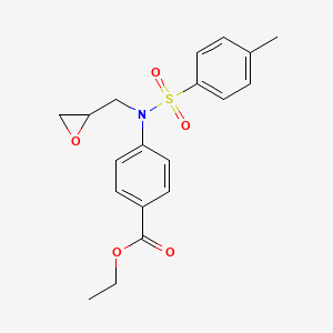 molecular formula C19H21NO5S B12011781 Ethyl 4-[[(4-methylphenyl)sulfonyl](2-oxiranylmethyl)amino]benzoate CAS No. 5411-30-3