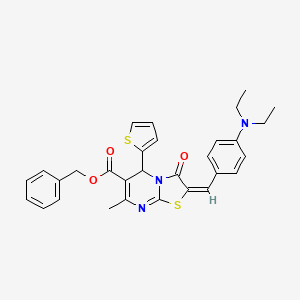 Benzyl 2-(4-(diethylamino)benzylidene)-7-methyl-3-oxo-5-(thiophen-2-yl)-3,5-dihydro-2H-thiazolo[3,2-a]pyrimidine-6-carboxylate