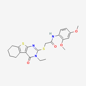 N-(2,4-Dimethoxyphenyl)-2-((3-ethyl-4-oxo-3,4,5,6,7,8-hexahydrobenzo[4,5]thieno[2,3-d]pyrimidin-2-yl)thio)acetamide