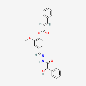 molecular formula C25H22N2O5 B12011836 4-(2-(Hydroxy(phenyl)acetyl)carbohydrazonoyl)-2-methoxyphenyl 3-phenylacrylate CAS No. 767290-88-0