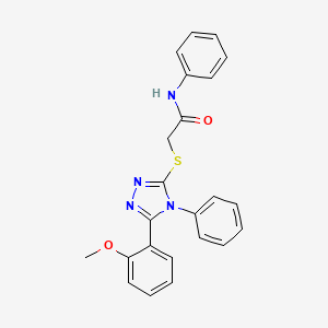 molecular formula C23H20N4O2S B12011936 2-((5-(2-Methoxyphenyl)-4-phenyl-4H-1,2,4-triazol-3-yl)thio)-N-phenylacetamide CAS No. 335219-35-7