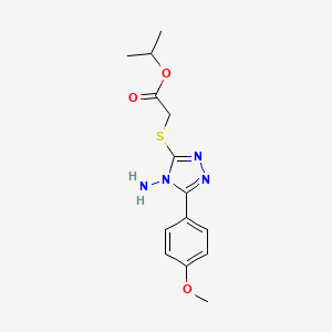 molecular formula C14H18N4O3S B12011954 isopropyl {[4-amino-5-(4-methoxyphenyl)-4H-1,2,4-triazol-3-yl]sulfanyl}acetate CAS No. 573951-09-4