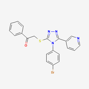 2-((4-(4-Bromophenyl)-5-(pyridin-3-yl)-4H-1,2,4-triazol-3-yl)thio)-1-phenylethanone