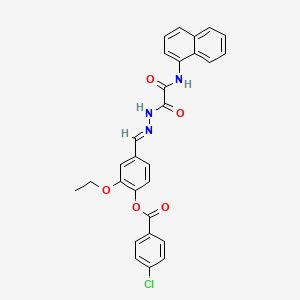 2-Ethoxy-4-(2-((1-naphthylamino)(oxo)AC)carbohydrazonoyl)phenyl 4-chlorobenzoate