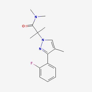 2-[3-(2-fluorophenyl)-4-methyl-1H-pyrazol-1-yl]-N,N,2-trimethylpropanamide