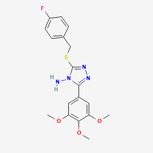 3-((4-Fluorobenzyl)thio)-5-(3,4,5-trimethoxyphenyl)-4H-1,2,4-triazol-4-ylamine