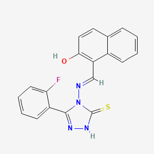 molecular formula C19H13FN4OS B12012031 3-(2-Fluorophenyl)-4-(((2-hydroxynaphthalen-1-yl)methylene)amino)-1H-1,2,4-triazole-5(4H)-thione CAS No. 676333-72-5