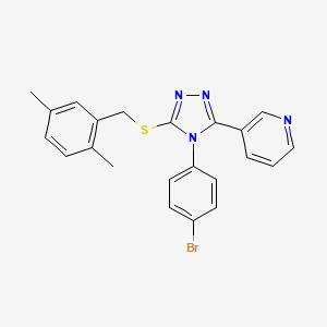 molecular formula C22H19BrN4S B12012035 3-(4-(4-Bromophenyl)-5-((2,5-dimethylbenzyl)thio)-4H-1,2,4-triazol-3-yl)pyridine CAS No. 677310-89-3