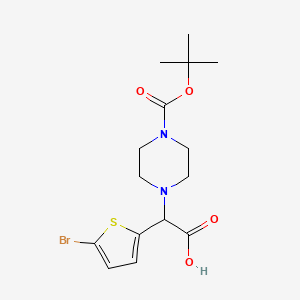 2-(5-bromothiophen-2-yl)-2-[4-[(2-methylpropan-2-yl)oxycarbonyl]piperazin-1-yl]acetic acid