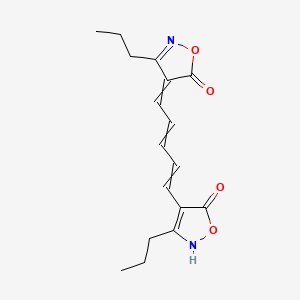molecular formula C17H20N2O4 B1201208 4-[5-(5-oxo-3-propyl-2H-1,2-oxazol-4-yl)penta-2,4-dienylidene]-3-propyl-1,2-oxazol-5-one 