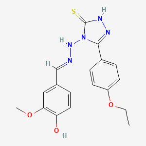 4-Hydroxy-3-methoxybenzaldehyde [3-(4-ethoxyphenyl)-5-sulfanyl-4H-1,2,4-triazol-4-YL]hydrazone