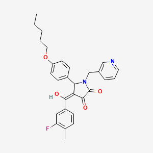 4-(3-Fluoro-4-methylbenzoyl)-3-hydroxy-5-(4-(pentyloxy)phenyl)-1-(pyridin-3-ylmethyl)-1H-pyrrol-2(5H)-one