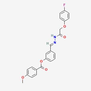 3-(2-((4-Fluorophenoxy)acetyl)carbohydrazonoyl)phenyl 4-methoxybenzoate