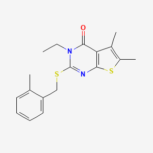 3-Ethyl-5,6-dimethyl-2-((2-methylbenzyl)thio)thieno[2,3-d]pyrimidin-4(3H)-one