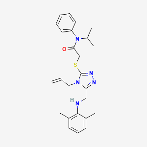 molecular formula C25H31N5OS B12012216 2-({4-allyl-5-[(2,6-dimethylanilino)methyl]-4H-1,2,4-triazol-3-yl}sulfanyl)-N-isopropyl-N-phenylacetamide CAS No. 538337-37-0