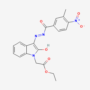 Ethyl 2-(3-(2-(3-methyl-4-nitrobenzoyl)hydrazono)-2-oxoindolin-1-yl)acetate