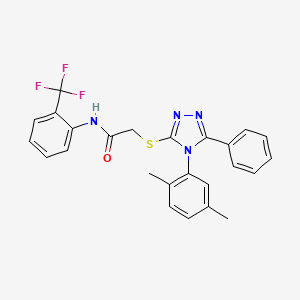 2-{[4-(2,5-dimethylphenyl)-5-phenyl-4H-1,2,4-triazol-3-yl]sulfanyl}-N-[2-(trifluoromethyl)phenyl]acetamide