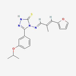 4-{[(E,2E)-3-(2-Furyl)-2-methyl-2-propenylidene]amino}-5-(3-isopropoxyphenyl)-4H-1,2,4-triazol-3-YL hydrosulfide