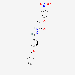 molecular formula C24H23N3O5 B12012382 N-[(E)-[4-[(4-methylphenyl)methoxy]phenyl]methylideneamino]-2-(4-nitrophenoxy)propanamide 