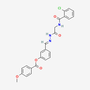 3-(2-(((2-Chlorobenzoyl)amino)acetyl)carbohydrazonoyl)phenyl 4-methoxybenzoate