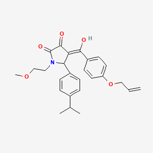 molecular formula C26H29NO5 B12012446 4-[4-(Allyloxy)benzoyl]-3-hydroxy-5-(4-isopropylphenyl)-1-(2-methoxyethyl)-1,5-dihydro-2H-pyrrol-2-one CAS No. 618077-36-4