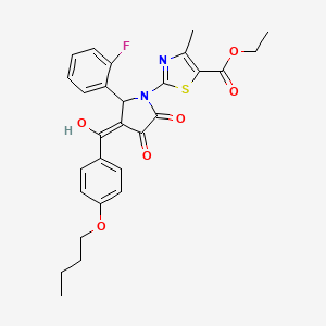 Ethyl 2-(3-(4-butoxybenzoyl)-2-(2-fluorophenyl)-4-hydroxy-5-oxo-2,5-dihydro-1H-pyrrol-1-yl)-4-methylthiazole-5-carboxylate