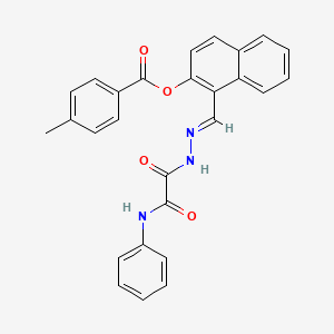 1-(2-(Anilino(oxo)acetyl)carbohydrazonoyl)-2-naphthyl 4-methylbenzoate