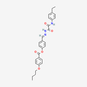 4-(2-((4-Ethylanilino)(oxo)acetyl)carbohydrazonoyl)phenyl 4-butoxybenzoate