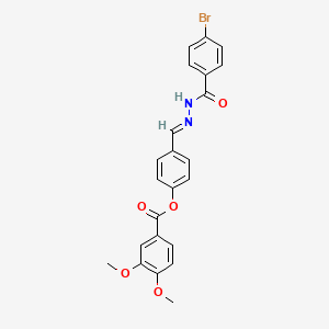 4-(2-(4-Bromobenzoyl)carbohydrazonoyl)phenyl 3,4-dimethoxybenzoate