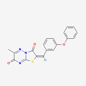 molecular formula C19H13N3O3S B12012514 6-Methyl-2-(3-phenoxybenzylidene)-2H-thiazolo[3,2-b][1,2,4]triazine-3,7-dione CAS No. 606955-81-1