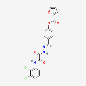 molecular formula C20H13Cl2N3O5 B12012552 4-((2-(2-((2,3-Dichlorophenyl)amino)-2-oxoacetyl)hydrazono)methyl)phenyl furan-2-carboxylate CAS No. 767332-46-7