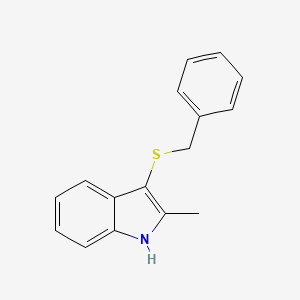 molecular formula C16H15NS B1201258 2-甲基-3-(苯甲硫基)-1H-吲哚 
