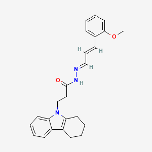 molecular formula C25H27N3O2 B12012605 N'-[(E,2E)-3-(2-Methoxyphenyl)-2-propenylidene]-3-(1,2,3,4-tetrahydro-9H-carbazol-9-YL)propanohydrazide 