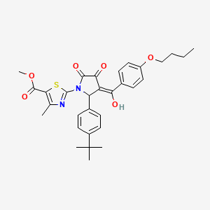 Methyl 2-(3-(4-butoxybenzoyl)-2-(4-(tert-butyl)phenyl)-4-hydroxy-5-oxo-2,5-dihydro-1H-pyrrol-1-yl)-4-methylthiazole-5-carboxylate