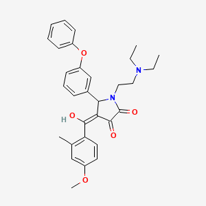 molecular formula C31H34N2O5 B12012662 1-[2-(diethylamino)ethyl]-3-hydroxy-4-(4-methoxy-2-methylbenzoyl)-5-(3-phenoxyphenyl)-1,5-dihydro-2H-pyrrol-2-one 