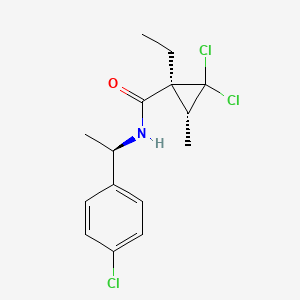 molecular formula C15H18Cl3NO B1201267 (1S,3R)-2,2-dichloro-N-[(1R)-1-(4-chlorophenyl)ethyl]-1-ethyl-3-methylcyclopropanecarboxamide CAS No. 127640-90-8