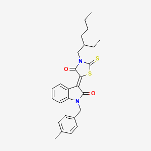 (3Z)-3-[3-(2-ethylhexyl)-4-oxo-2-thioxo-1,3-thiazolidin-5-ylidene]-1-(4-methylbenzyl)-1,3-dihydro-2H-indol-2-one