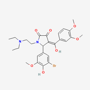 molecular formula C26H31BrN2O7 B12012715 5-(3-Bromo-4-hydroxy-5-methoxyphenyl)-1-(2-(diethylamino)ethyl)-4-(3,4-dimethoxybenzoyl)-3-hydroxy-1H-pyrrol-2(5H)-one CAS No. 618081-07-5