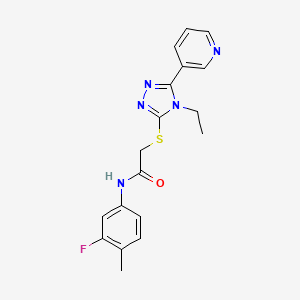 2-{[4-ethyl-5-(pyridin-3-yl)-4H-1,2,4-triazol-3-yl]sulfanyl}-N-(3-fluoro-4-methylphenyl)acetamide