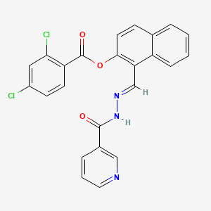 1-(2-(3-Pyridinylcarbonyl)carbohydrazonoyl)-2-naphthyl 2,4-dichlorobenzoate